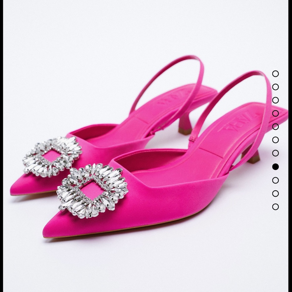 Zara Shimmery Slingback Heels